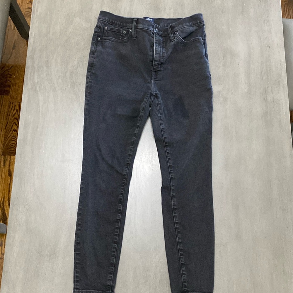 Faded black j crew 9” mid-rise skinny jeans